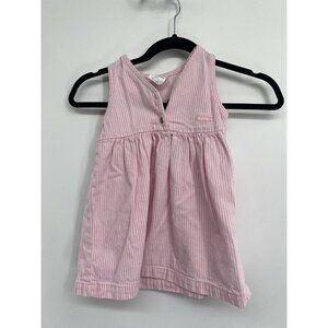 OSHKOSH B’GOSH SLEEVELESS OVERALL DRESS - GIRL SIZE 2T - PINK STRIPED - VINTAGE